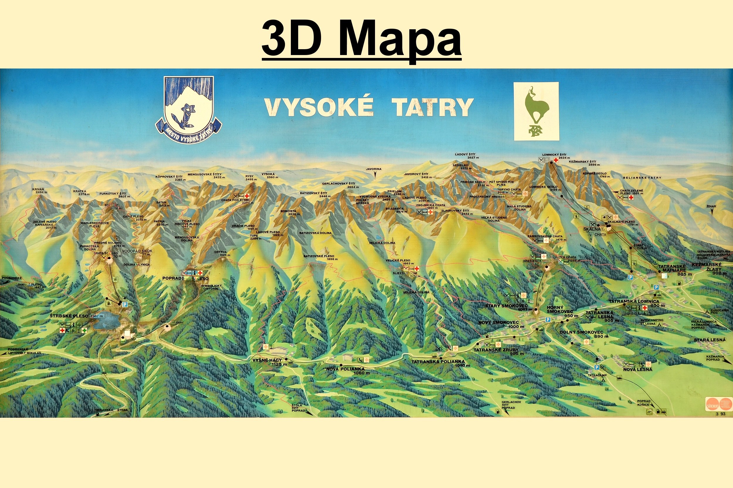 3 D mapa vysoke tatry